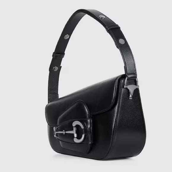 100% Authentic NWT Black leather GUCCI HORSEBIT 1955 SHOULDER BAG - Picture 7 of 10